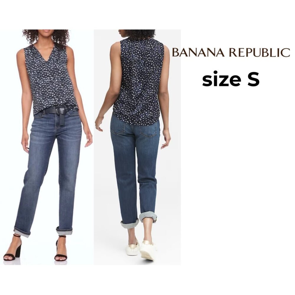 Banana Republic Leopard Print Pleated Drapey Tank